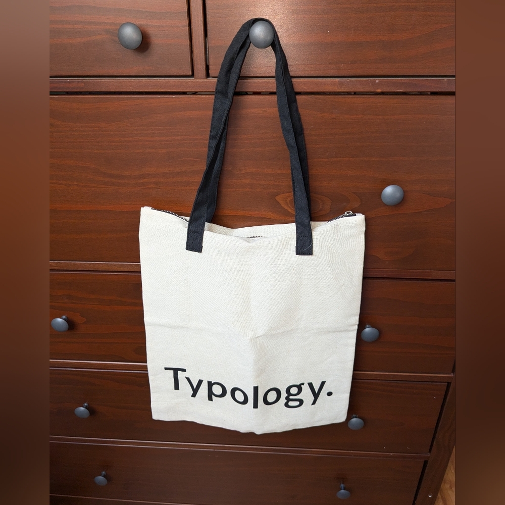 Typology tote bag with zipper NWOT